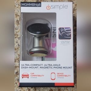 iSimple Magnetic Holder for Mobile Phone - Brushed Silver Model # MGMMBN98